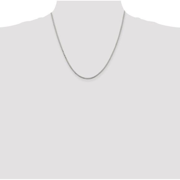 1.7mm Sterling Silver D/C Solid Octagonal Box Chain Necklace, 20 Inch